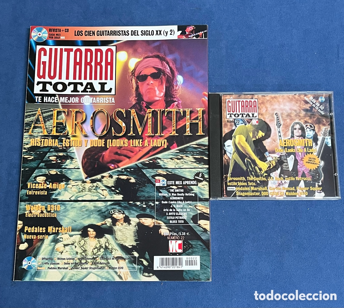 Revistas de m&uacute;sica: Revista GUITARRA TOTAL 22 con CD. Aerosmith, Vicente Amigo.