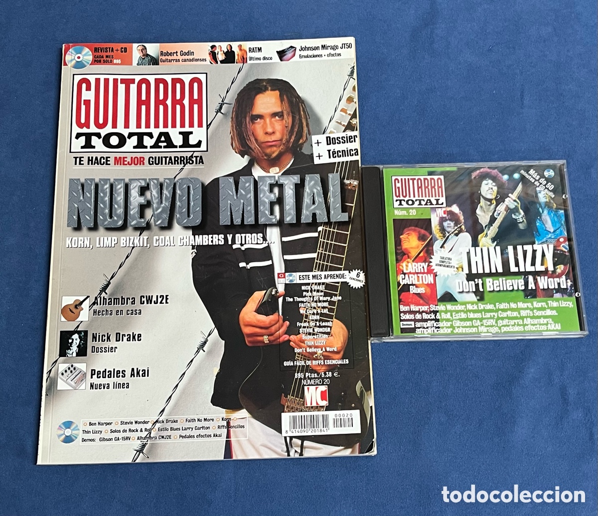 Revistas de m&uacute;sica: Revista GUITARRA TOTAL 20 con CD. Nuevo metal. Nick Drake