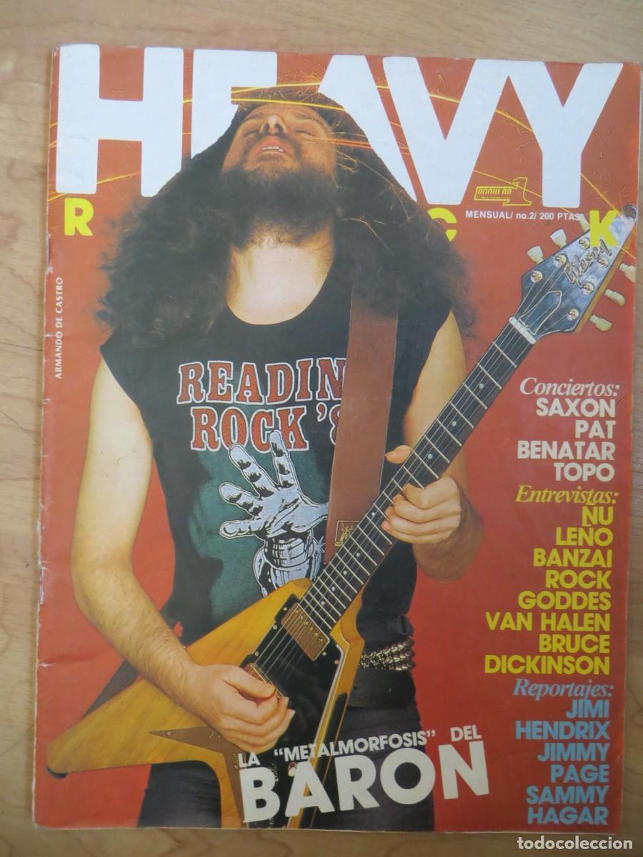 Revistas de m&uacute;sica: HEAVY ROCK:NUM.2 !!!-BARON ROJO-&Ntilde;U-LE&Ntilde;O-IRON MAIDEN-SAXON-GIRLSCHOOL-JIMI HENDRIX-JIMMY PAGE