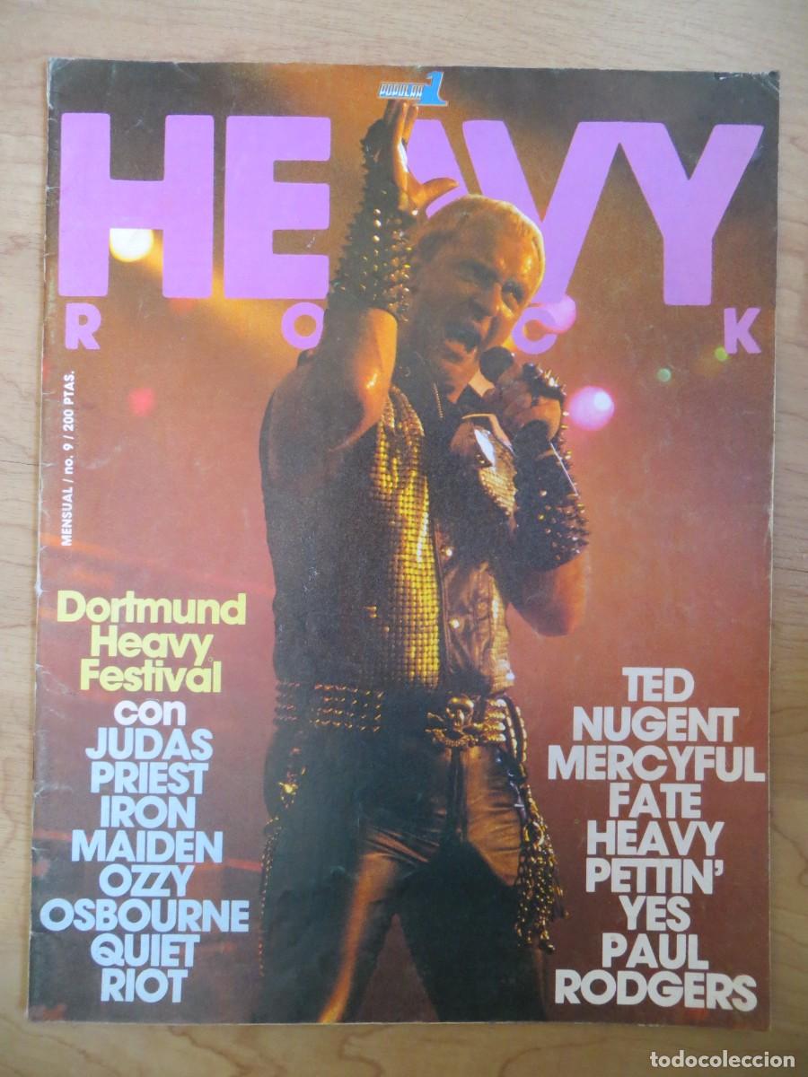 Revistas de m&uacute;sica: HEAVY ROCK:NUM.9-JUDAS PRIEST-IRON MAIDEN-OZZY OSBOURNE-MERCYFUL FATE-YES-OBUS-ZEUS
