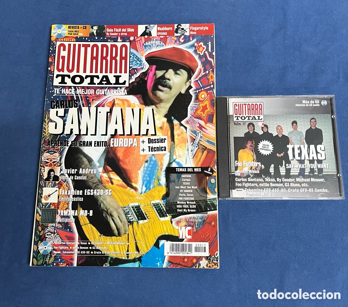 Revistas de m&uacute;sica: Revista GUITARRA TOTAL 17 con CD. Santana, Javier Andreu