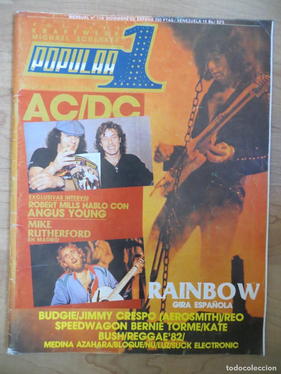Revistas de m&uacute;sica: POPULAR 1: N.114-RAINBOW-AC/DC-MICHAEL SCHENKER-&Ntilde;U-KRAFTWERK-AEROSMITH-