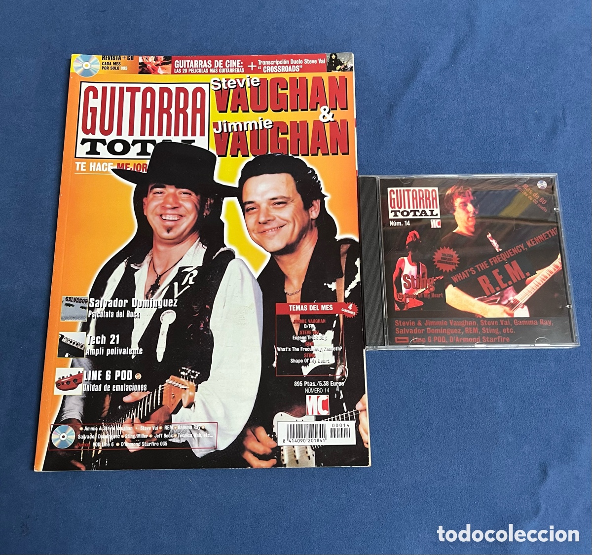 Musikzeitschriften: Revista GUITARRA TOTAL 14 con CD. Stevie & Jimmie Vaughan, Salvador Dom&iacute;nguez