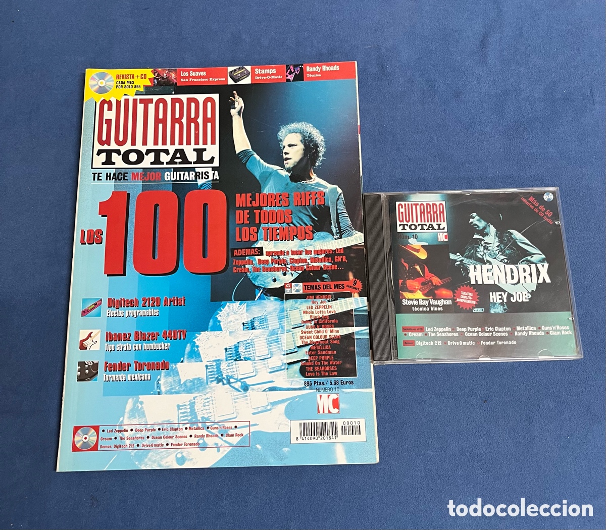 Music magazines: Revista GUITARRA TOTAL 10 con CD. Los 100 mejores riffs de todos los tiempos