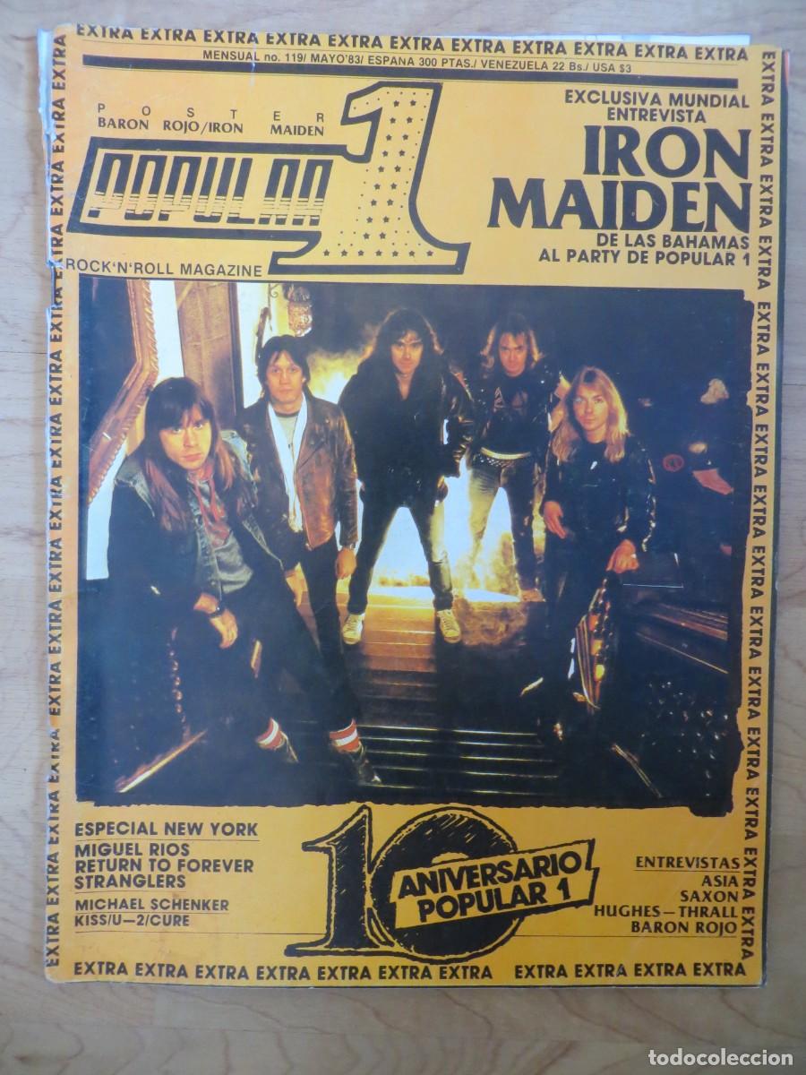 Revistas de m&uacute;sica: POPULAR 1: N.119-IRON MAIDEN-POLLA RECORDS-J.GEILS BAND-SAXON-THE CURE-&Ntilde;U-BARON ROJO