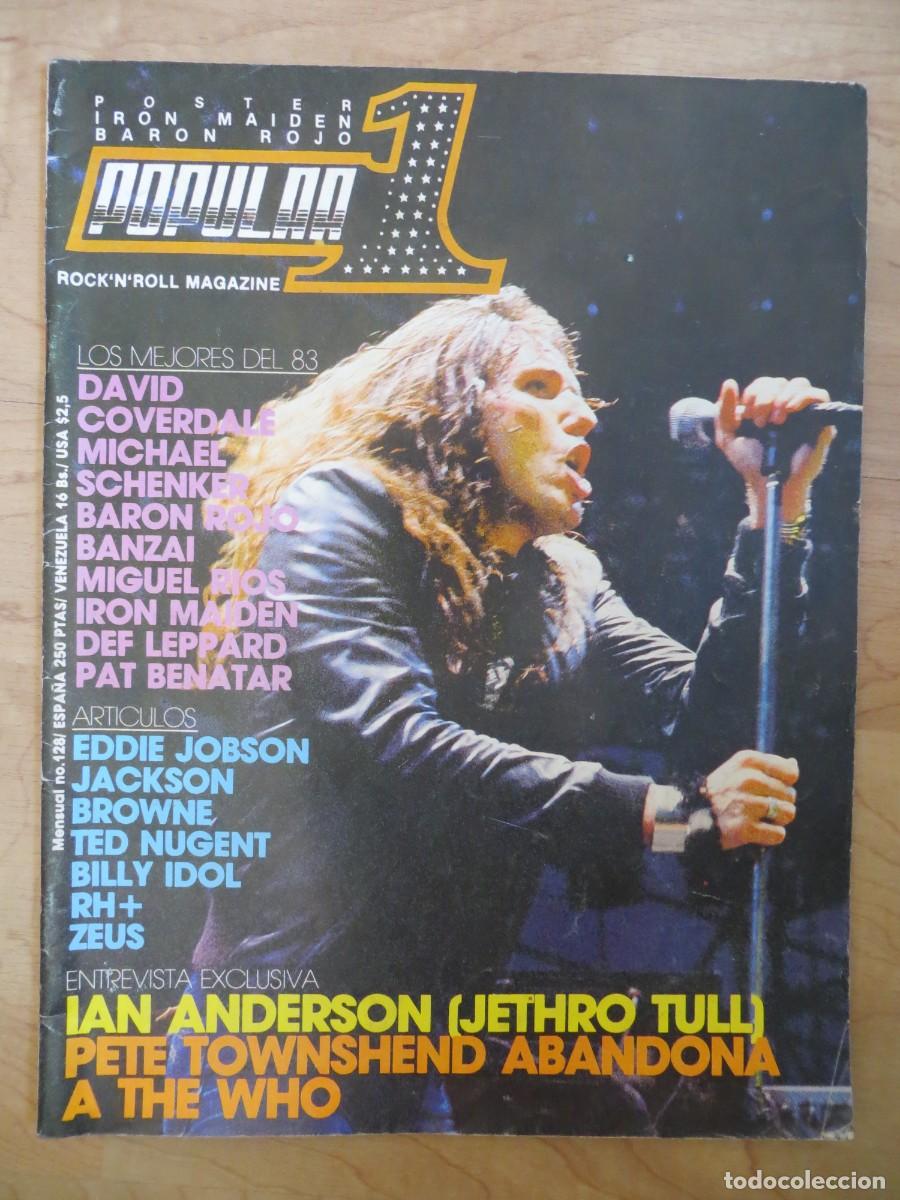 Revistas de m&uacute;sica: POPULAR 1:N.128-ZEUS-JETHRO TULL-BARON ROJO-LOQUILLO-IRON MAIDEN-MANOWAR-BRIAN MAY-