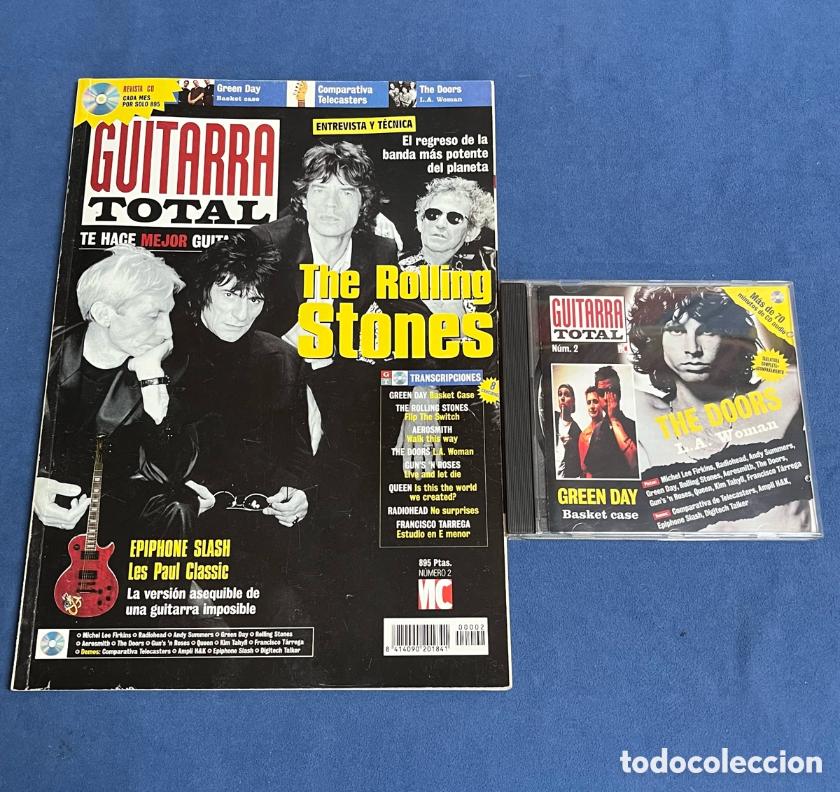 Revistas de m&uacute;sica: Revista GUITARRA TOTAL 2 con CD. Rolling Stones, Green Day