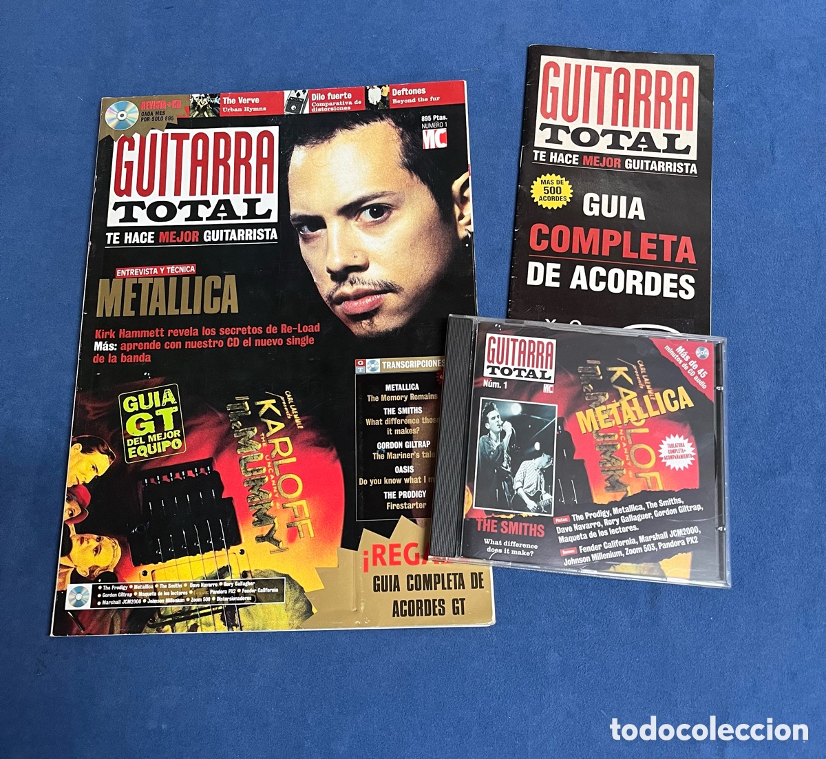 Revistas de m&uacute;sica: Revista GUITARRA TOTAL 1 con CD y Gu&iacute;a completa de acordes. Metallica, Oasis.