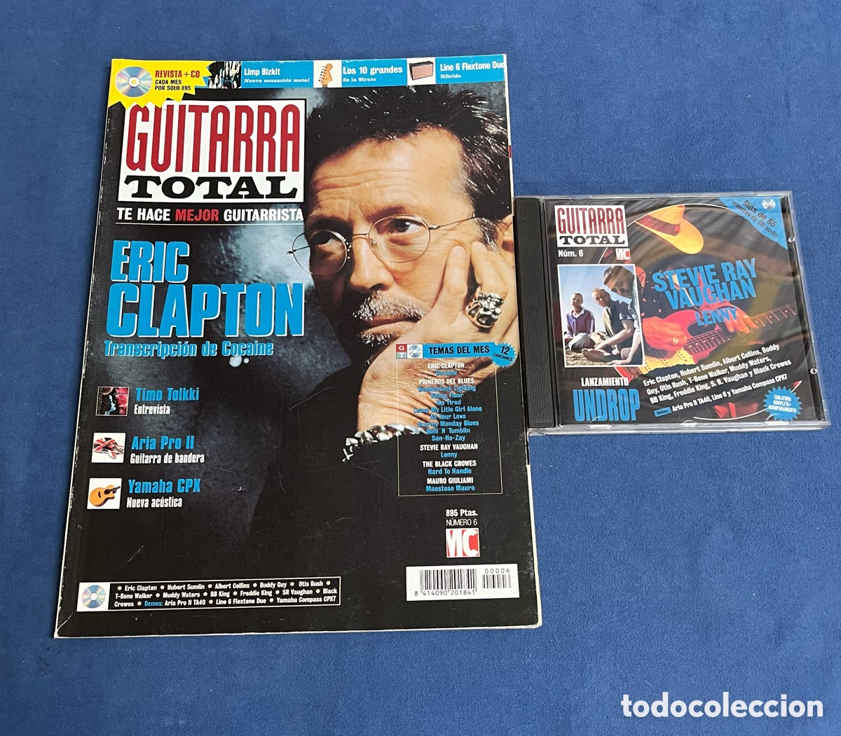 Revistas de m&uacute;sica: Revista GUITARRA TOTAL 6 con CD. Eric Clapton, Mauro Giuliami