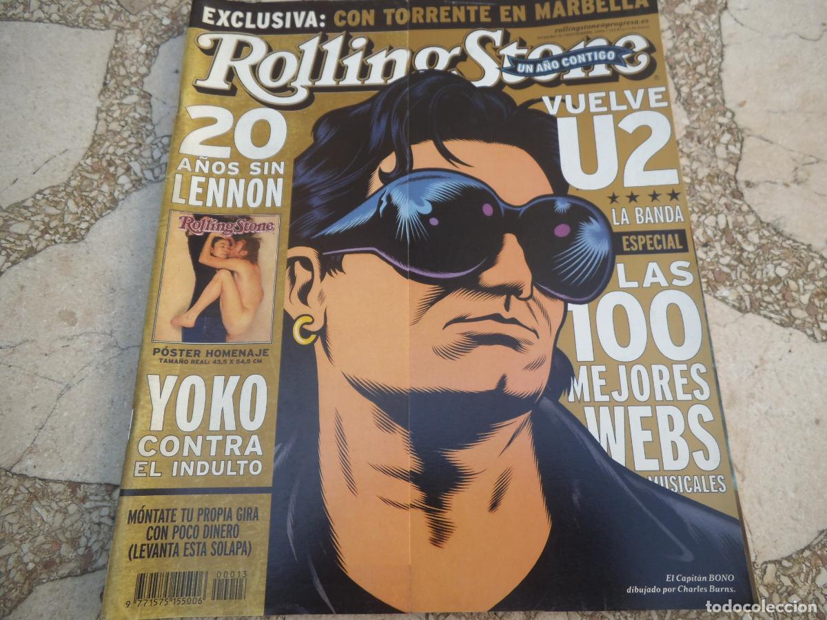 Revistas de m&uacute;sica: rolling stone, n&ordm; 13, 2000, 20 a&ntilde;os sin lennon, torrente en marbella, vuelve u2, las 100 mejores web