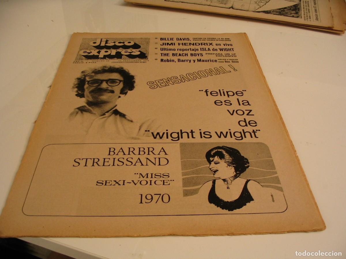 Revistas de m&uacute;sica: Revista DISCO EXPRES n&ordm; 88 de 1970 Barbra Streissand Massiel Dione Warwick JIMI Hendrix