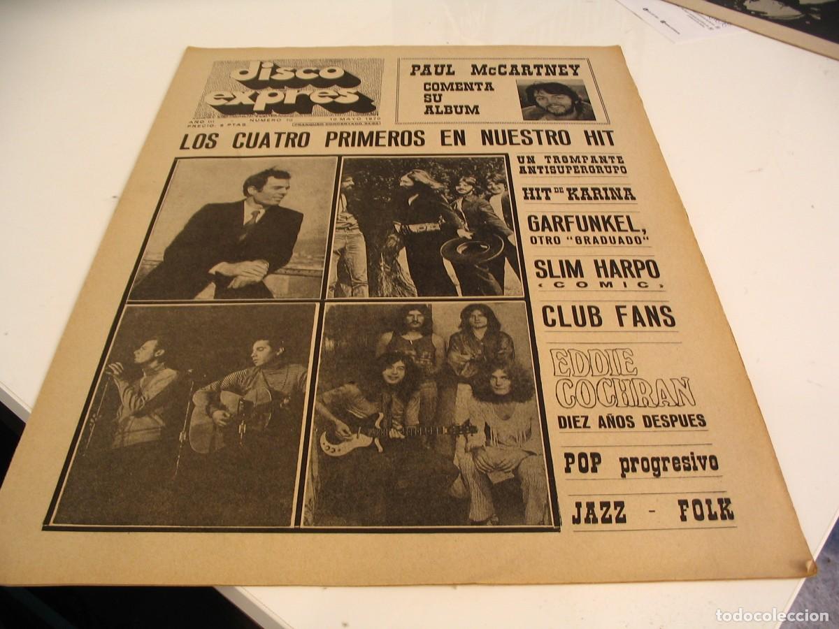 Revistas de m&uacute;sica: Revista DISCO EXPRES n&ordm; 70 de 1970 Beatles Rolling Stones Garfunkel Slim Harpo Eddie Cochran
