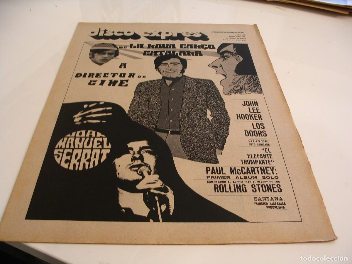 Revistas de m&uacute;sica: Revista DISCO EXPRES n&ordm; 61 de 1970 JOAN MANUEL SERRAT Canned heat McCartney Rolling Stones Santana