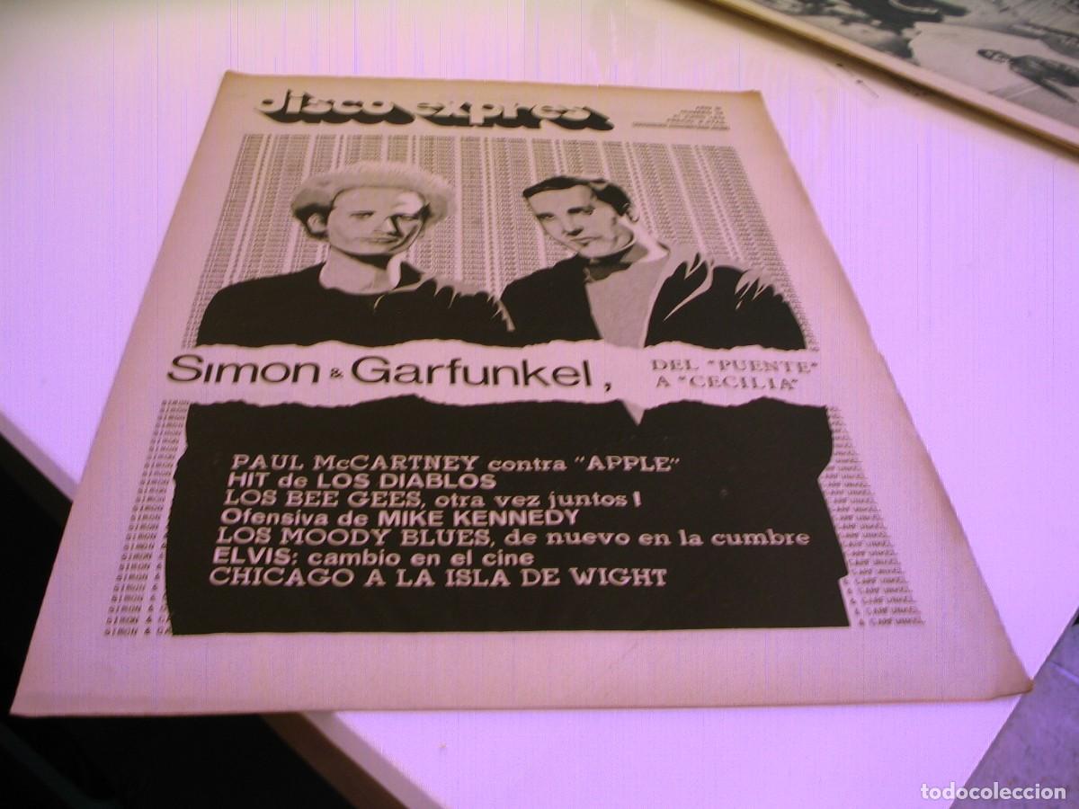 Revistas de m&uacute;sica: Revista DISCO EXPRES n&ordm; 76 de 1970 Simon & Garfunkel Bee Gees Enric Barbat Moody blues Canarios