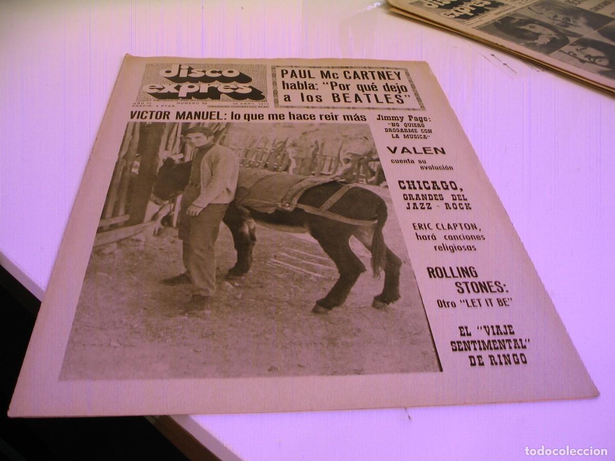 Revistas de m&uacute;sica: Revista DISCO EXPRES n&ordm; 68 de 1970 Beatles Rolling Stones Booker Eric Clapton Jimmy Page