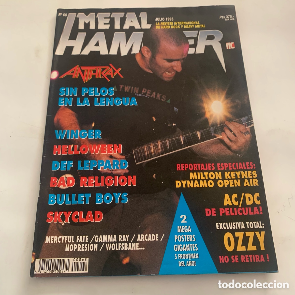 Revistas de m&uacute;sica: revista metal hammer n&ordm; 68 de 1993 anthrax helloween bard religion ac/dc ozzy