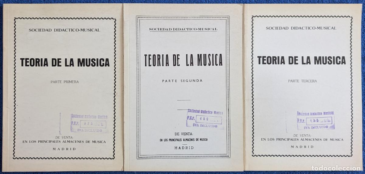 Revistas de m&uacute;sica: Teor&iacute;a de la M&uacute;sica - 3 Tomos - Sociedad Did&aacute;ctico-Musical - MADRID (1979)