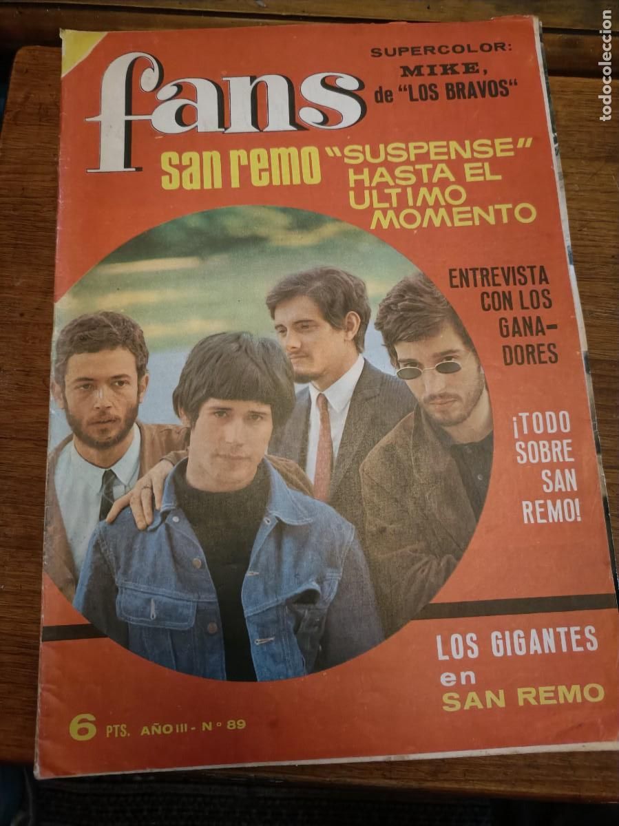 Revistas de m&uacute;sica: REVISTA FANS LOS GIGANTES EN SAN REMO 67
