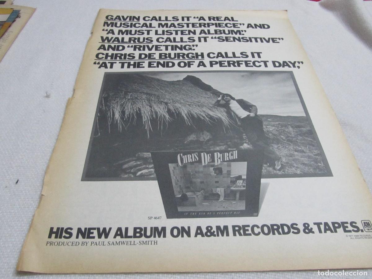 Revistas de m&uacute;sica: CHRIS DE BURGH, ANUNCIO POSTER DE PRENSA