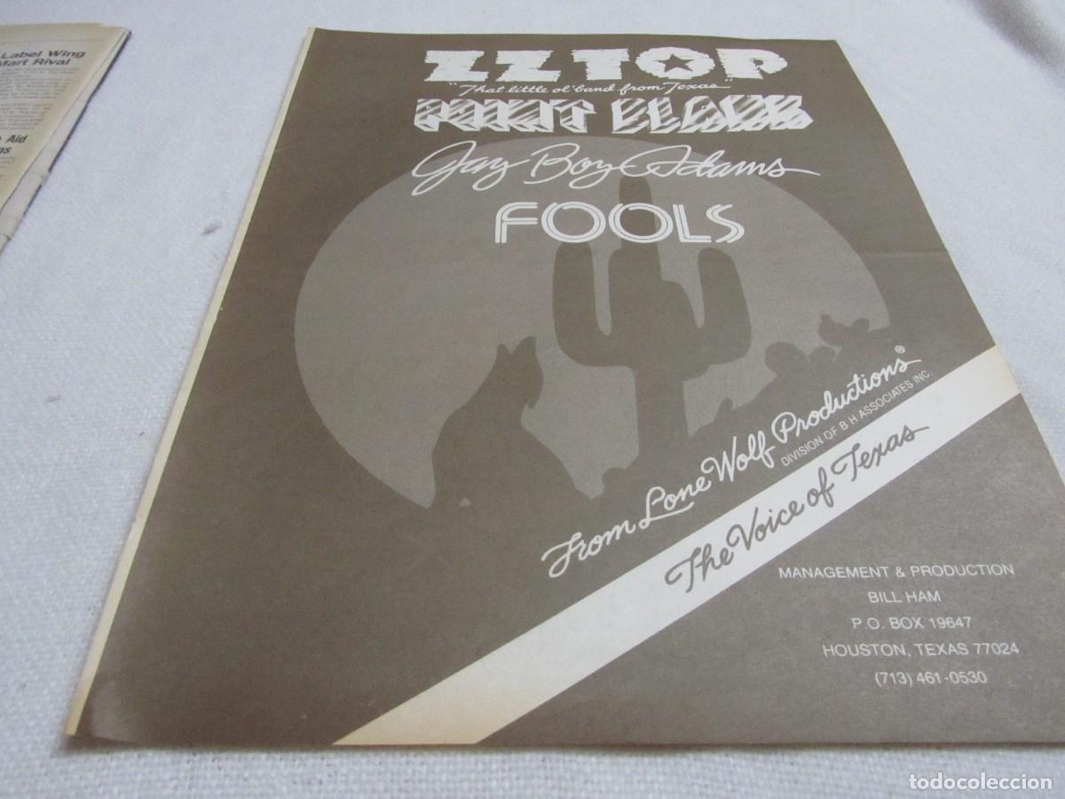 Revistas de m&uacute;sica: ZZ TOP, ANUNCIO POSTER DE PRENSA