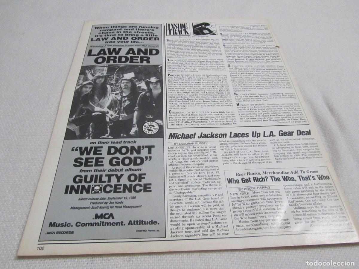 Revistas de m&uacute;sica: LAW AND ORDER, ANUNCIO POSTER DE PRENSA