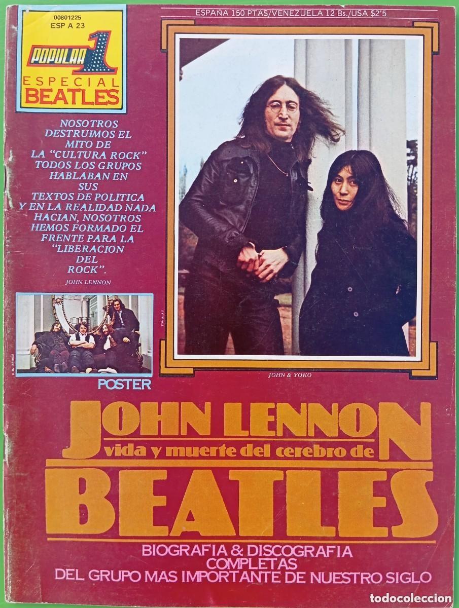 Revistas de m&uacute;sica: John Lennon, vida y muerte del cerebro de Beatles - Popular 1 - Con poster