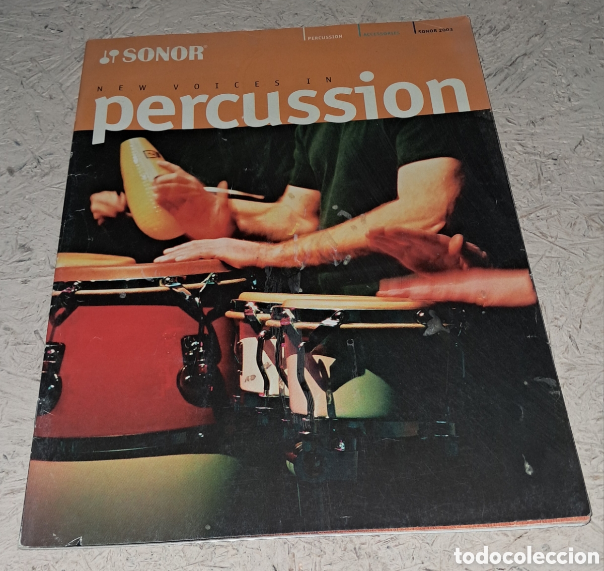Revistas de m&uacute;sica: Cat&aacute;logo de percusi&oacute;n de la marca Sonor, espec&iacute;ficamente de la serie Force 2003