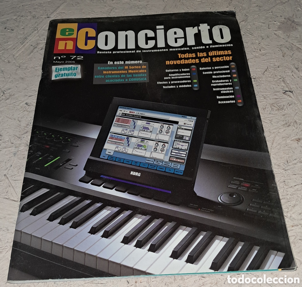 Revistas de m&uacute;sica: revista Concierto, publicaci&oacute;n profesional instrumentos musicales, sonido e iluminaci&oacute;n n&deg;72 2005