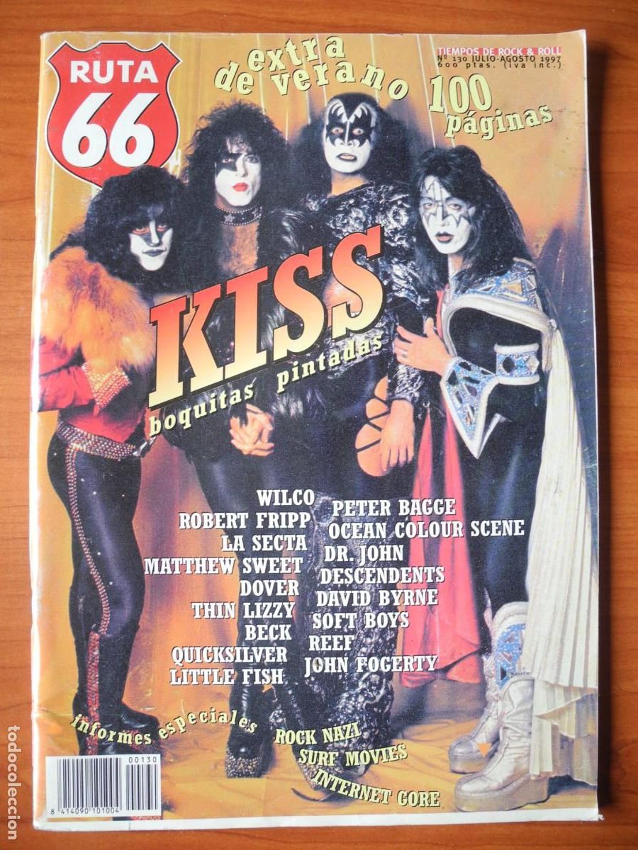 Revistas de m&uacute;sica: Ruta 66, n. 130 Kiss Wilco, Peter Bagge, Robert Fripp, Ocean Colour Scene, La secta. Dr. John