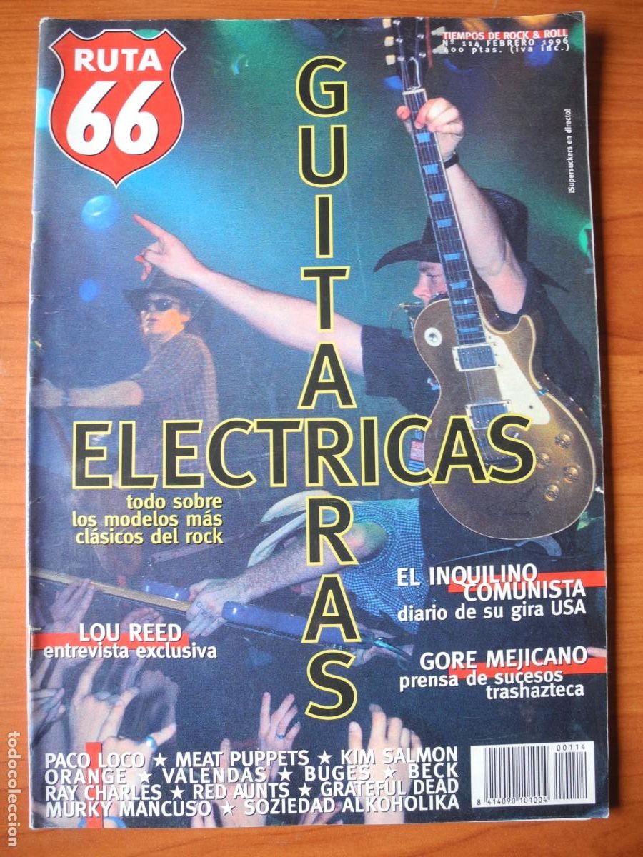 Revistas de m&uacute;sica: Ruta 66, n. 114 Guitarras el&eacute;ctricas, Lou Reed, Paco loco, meat Puppets, Kim Salmon