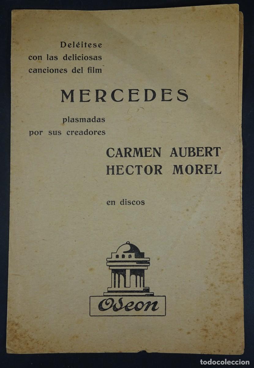 Revistas de m&uacute;sica: ANTIGUO PROGRAMA DE MANO , MERCEDES, CARMEN AUBERT Y HECTOR MOREL, ODEON, VER FOTOS