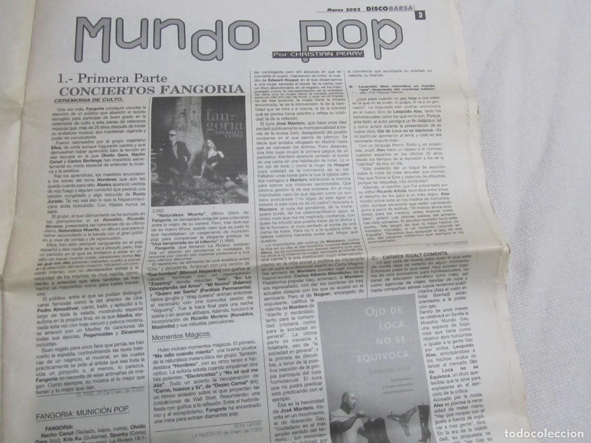 Revistas de m&uacute;sica: ALASKA Y LOS PEGAMOIDES,DINARAMA,FANGORIA, LOTE DE TRES RECORTES DE PRENSA