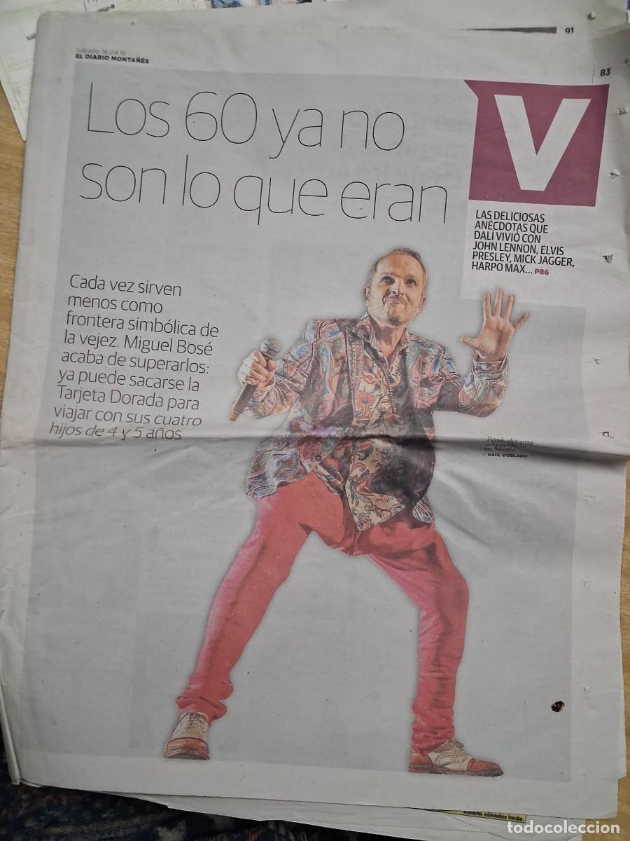 Revistas de m&uacute;sica: Miguel Bos&eacute; - recorte poster p&aacute;gina completa - El Diario Monta&ntilde;&eacute;s 2016