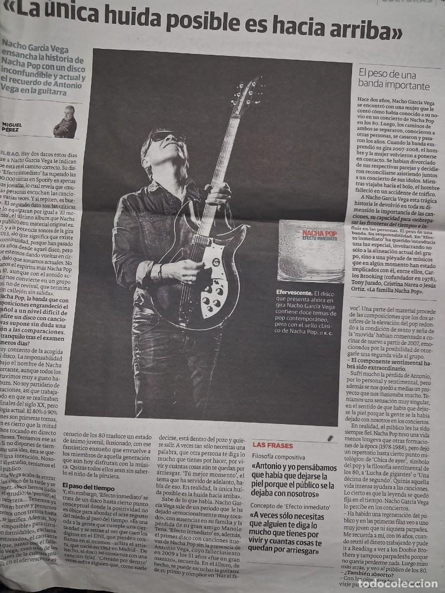 Revistas de m&uacute;sica: Nacha Pop - recorte art&iacute;culo completo - El Diario Monta&ntilde;&eacute;s 2017 - Efecto Inmediato