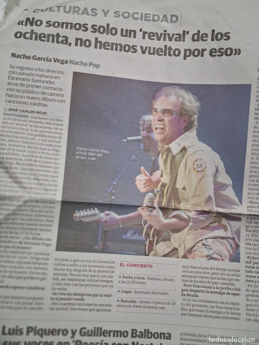 Revistas de m&uacute;sica: Nacha Pop - recorte art&iacute;culo completo - El Diario Monta&ntilde;&eacute;s 2014 - Nacho Garc&iacute;a Vega