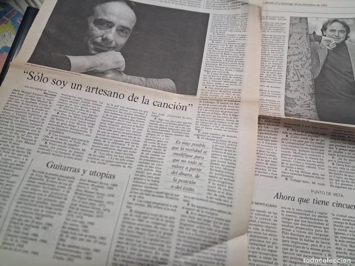 Revistas de m&uacute;sica: Joan Manuel Serrat - El Pa&iacute;s 1993 - recorte art&iacute;culo completo - 2 pgs