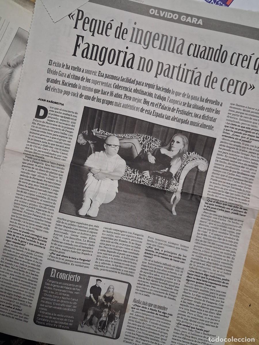 Revistas de m&uacute;sica: Alaska - El Diario Monta&ntilde;&eacute;s 2007 - recorte art&iacute;culo completo - Ex Fangoria Pegamoides Dinarama