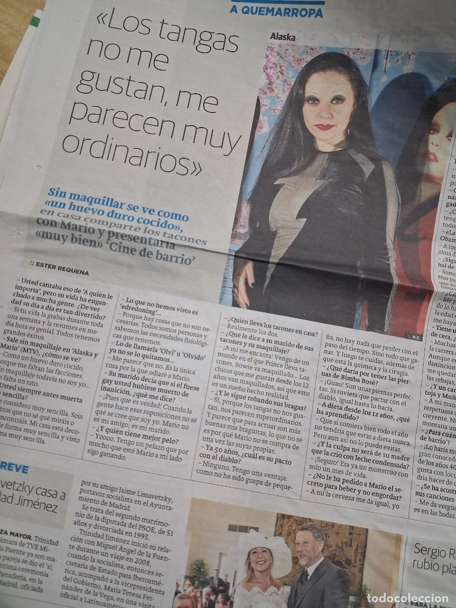 Revistas de m&uacute;sica: Alaska - El Diario Monta&ntilde;&eacute;s 2013- recorte art&iacute;culo completo - Ex Fangoria Pegamoides Dinarama