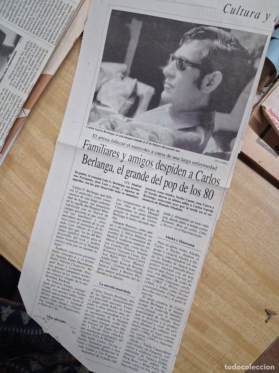 Revistas de m&uacute;sica: Carlos Berlanga - El grande del pop d ls 80&acute;s 2002-recorte art&iacute;culo completo- Ex Pegamoides Dinarama