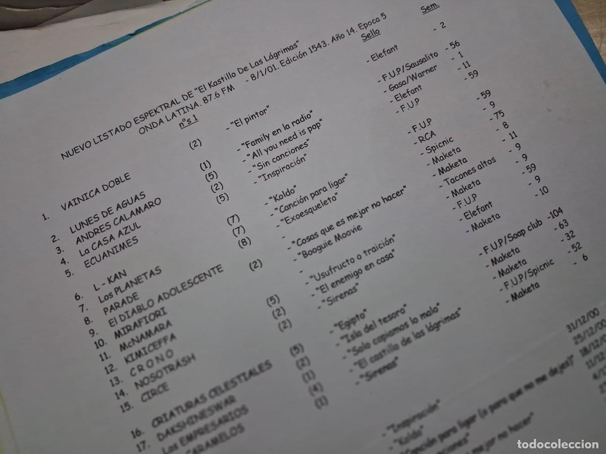 Revistas de m&uacute;sica: El Kastillo De Las L&aacute;grimas - Listado Espectral 08-01-01 - Vainica Doble, Lunes de Aguas, L-Kan