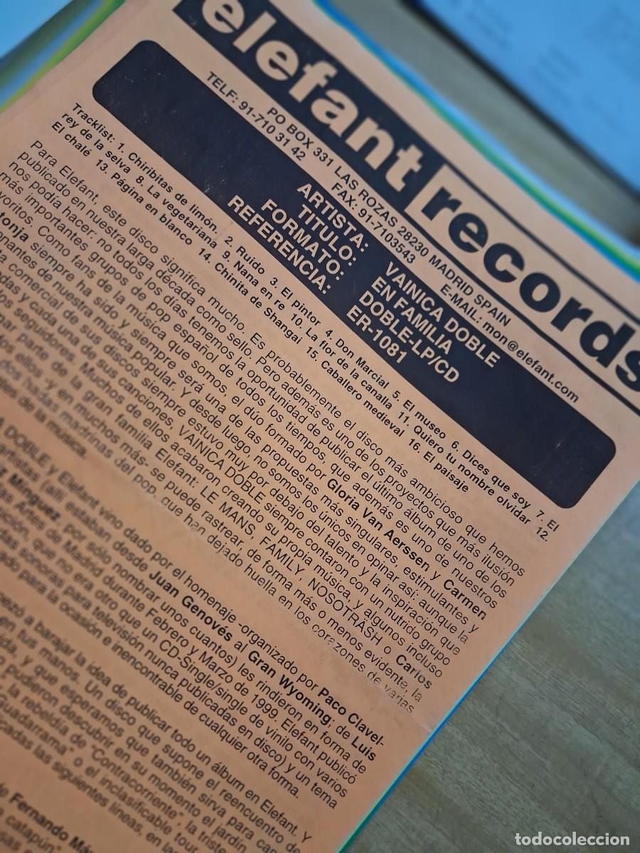 Revistas de m&uacute;sica: Vainica Doble - Elefant records 2000 - Hoja promo 4 pgs - En familia