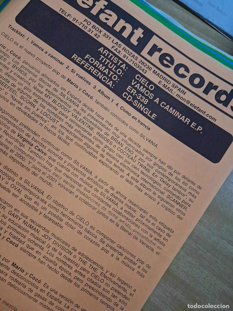 Revistas de m&uacute;sica: Cielo - Elefant records 2001 - Hoja promo - Vamos a Caminar - Ex Silvania