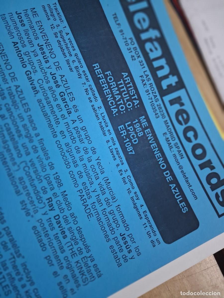 Revistas de m&uacute;sica: Me Enveneno De Azules - Elefant records 2001 - Hoja promo - 1968