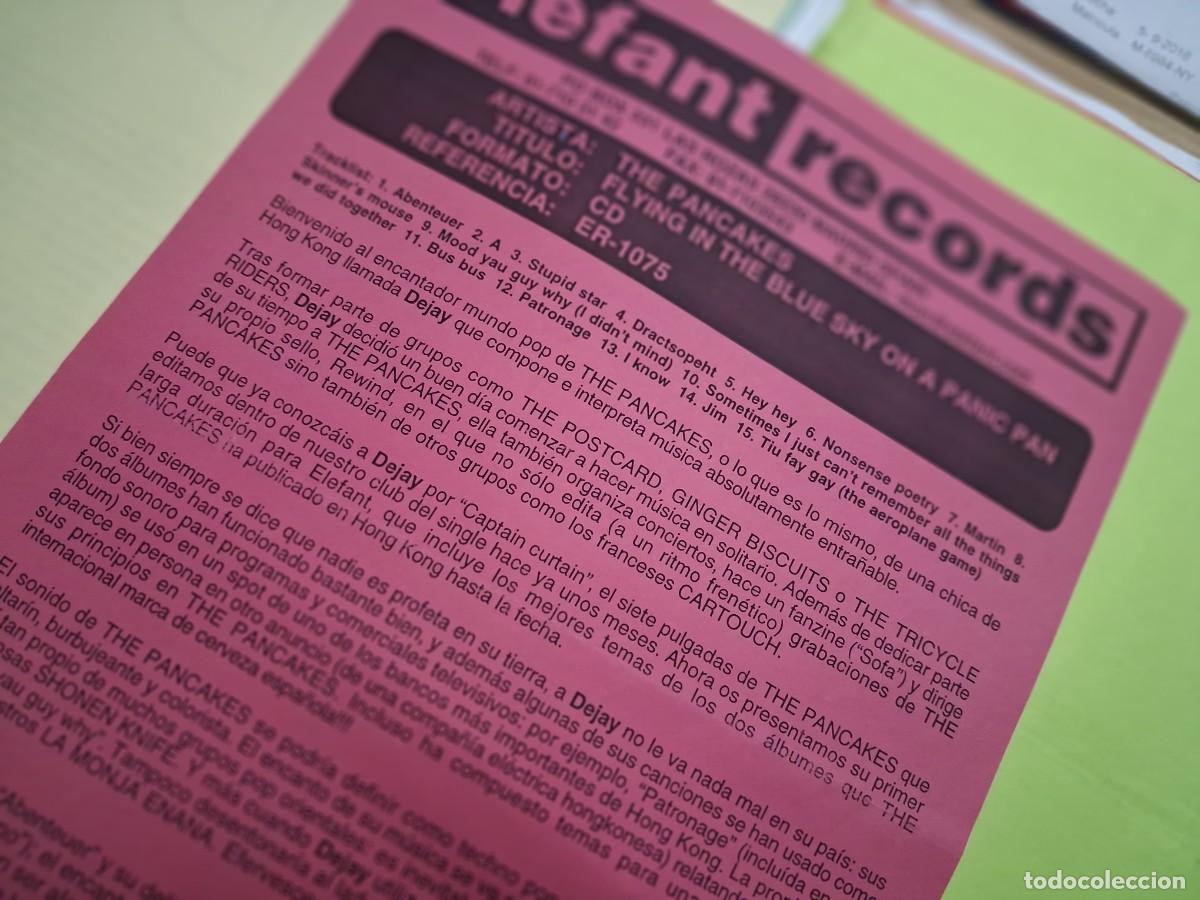 Revistas de m&uacute;sica: Pancakes, The - Elefant Records 2001 - Hoja Promo - Flying In The Blue Sky On a Panic Pan