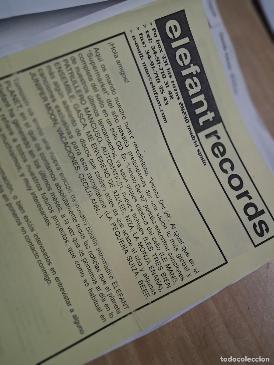 Revistas de m&uacute;sica: Saludos Bienvenida Verano del 99 - Elefant records 1999 - Hoja Promo -