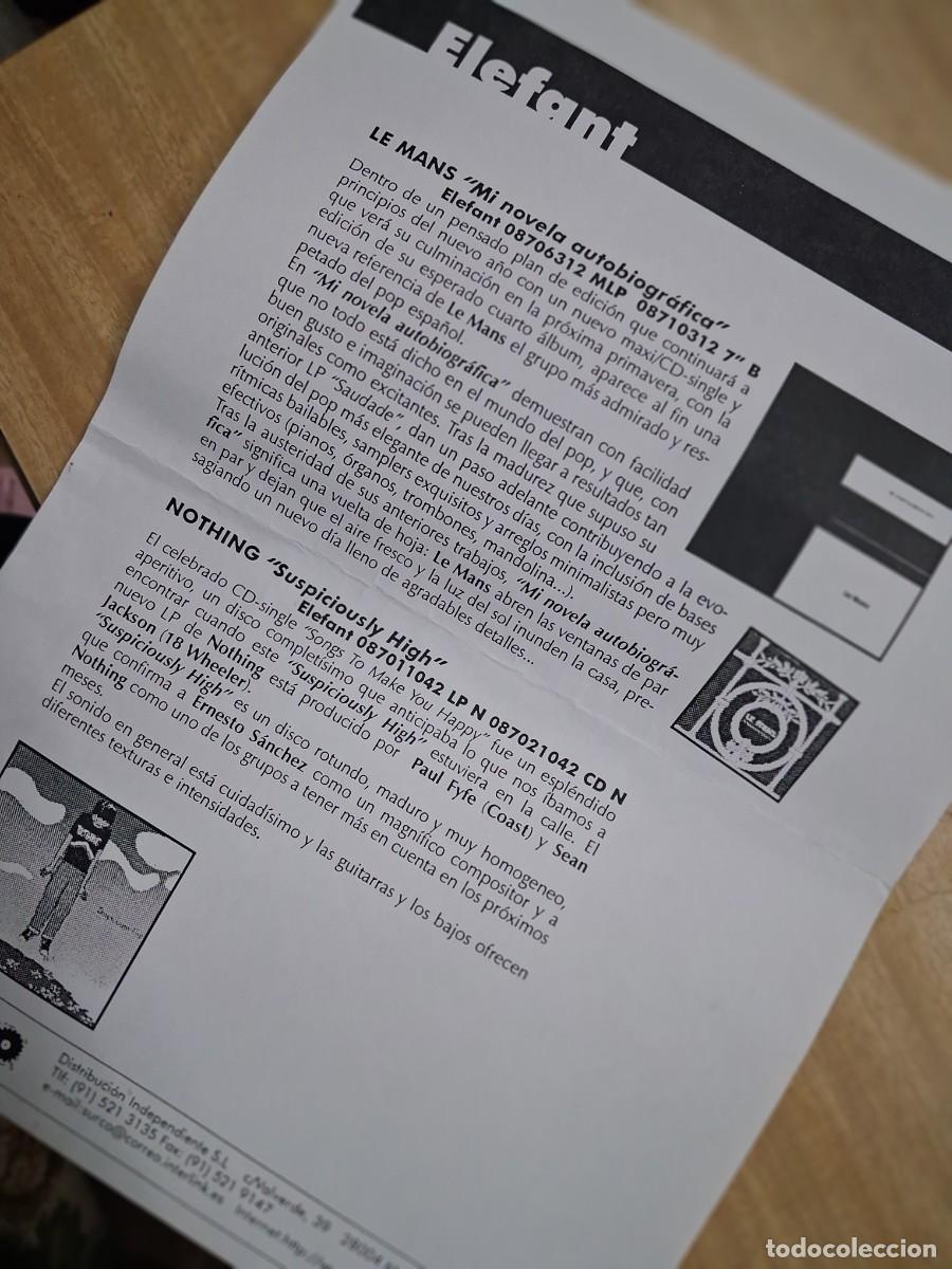 Revistas de m&uacute;sica: Le Mans + Nothing - Elefant records 1997 - Hoja Promo - Mi novela Autobiogr&aacute;fica + Suspiciously High