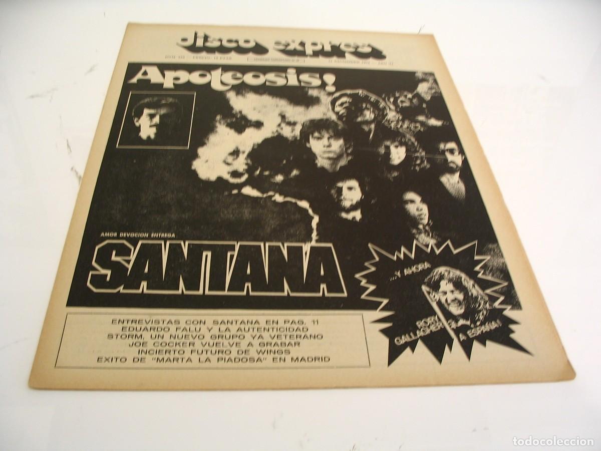 Revistas de m&uacute;sica: REVISTA DISCO EXPRES N&ordm; 254 SANTANA Rory Gallagher STORM Cher Eduardo Falu