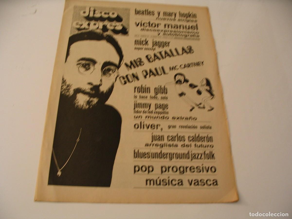 Revistas de m&uacute;sica: REVISTA DISCO EXPRES N&ordm; 55 de 1970 BEATLES The Band John Mayall Led Zeppelin Rolling Stones