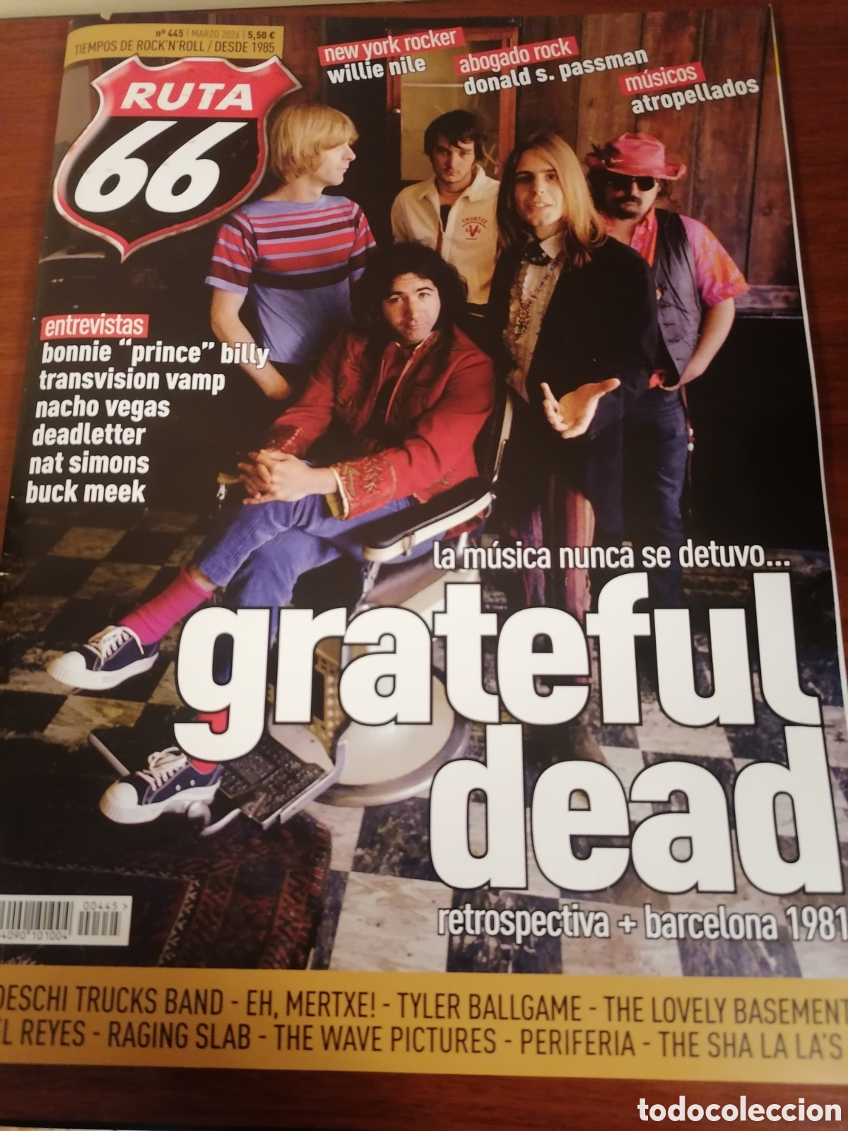 Revistas de m&uacute;sica: Ruta 66 N&ordm; 445. Grateful Dead.Willie Nile,Transvision Vamp,Bonnie Prince Billy...Marzo 2026.Leer.