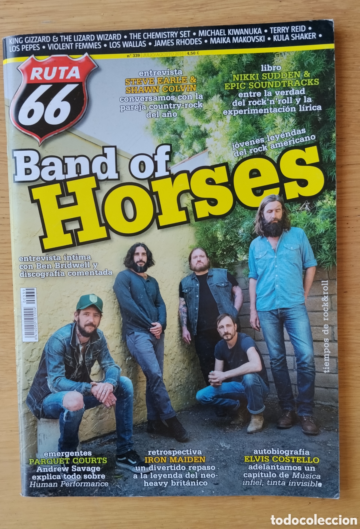 Revistas de m&uacute;sica: RUTA 66 NUMERO 339 - JULIO/AGOSTO 2016 . EN MUY BUEN ESTADO - BAND OF HORSES